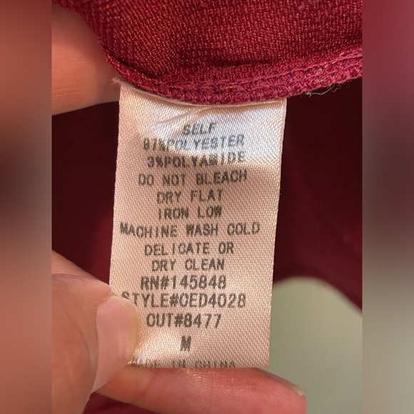 EVERLY Corduroy Brick Red Short Sleeve Mini Dress Size Medium - Picture 5 of 5